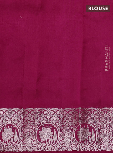 Poona Silk Saree rani pink with allover thread & zari weaves and zari woven border