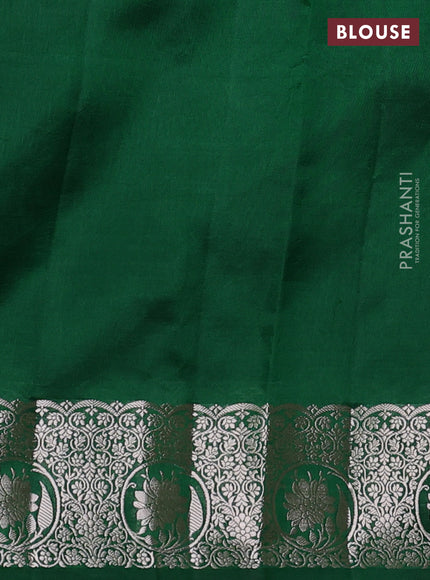 Poona Silk Saree green with allover thread & zari weaves and zari woven border
