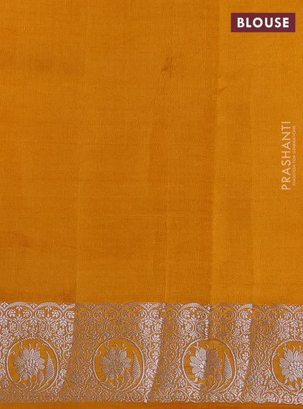 Poona Silk Saree mango yellow with allover thread & zari weaves and zari woven border