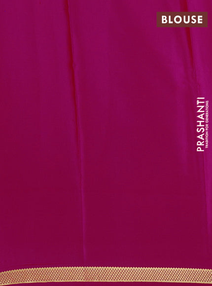 Pure Mysore Silk Saree pink with allover zari woven checked pattern and zari woven border