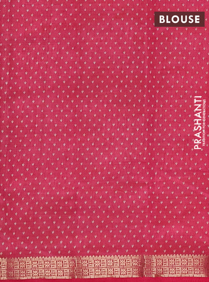 Semi Raw Silk Saree peach pink with allover butta prints and zari woven border