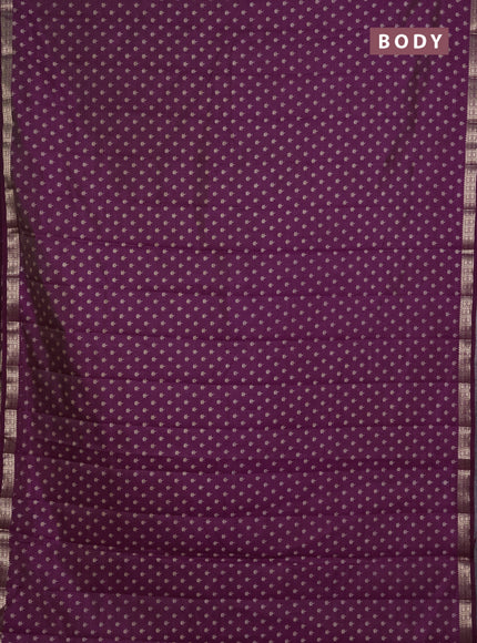 Semi Raw Silk Saree wine shade with allover butta prints and zari woven border