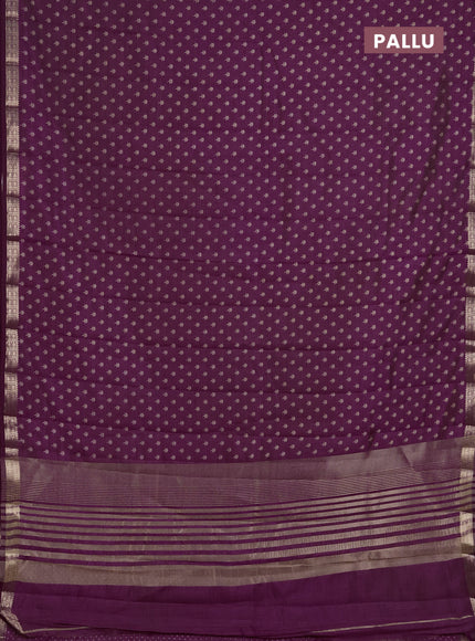 Semi Raw Silk Saree wine shade with allover butta prints and zari woven border