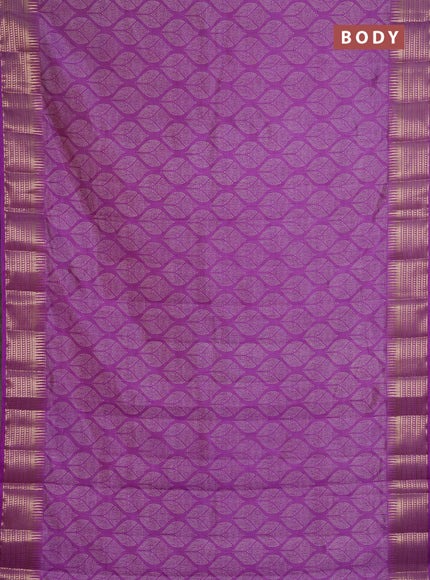 Semi Raw Silk Saree lavender with allover butta prints and zari woven border