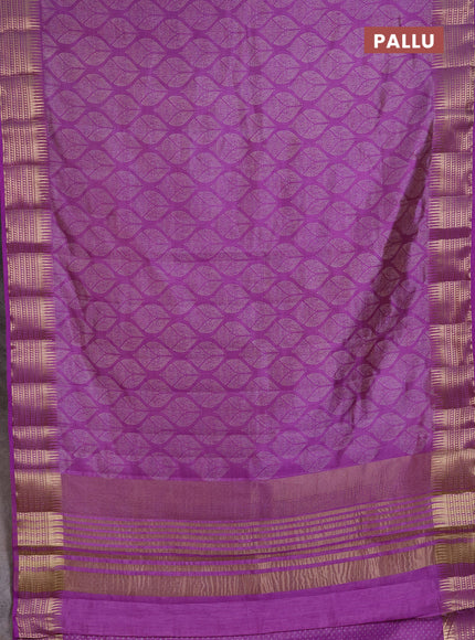 Semi Raw Silk Saree lavender with allover butta prints and zari woven border