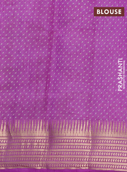 Semi Raw Silk Saree lavender with allover butta prints and zari woven border