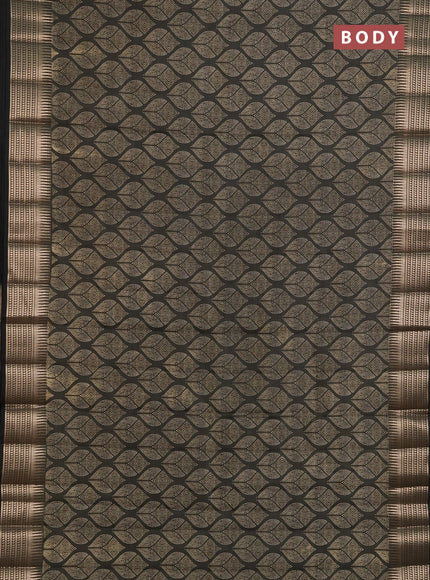 Semi Raw Silk Saree grey with allover butta prints and zari woven border