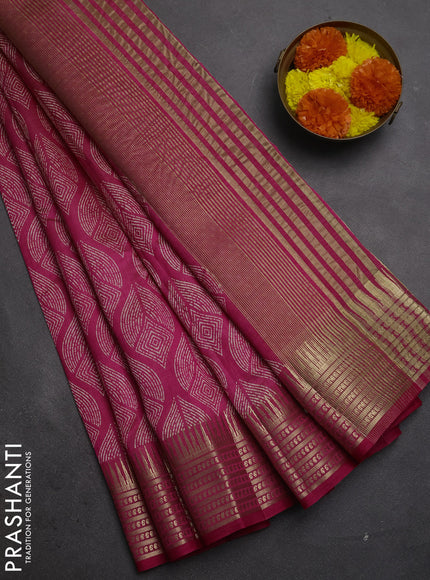 Semi Raw Silk Saree pink with allover butta prints and zari woven border