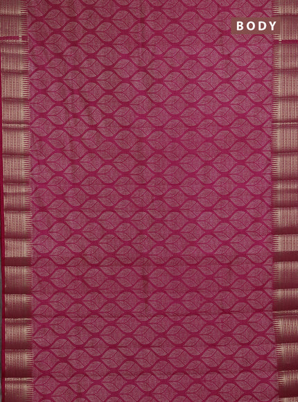 Semi Raw Silk Saree pink with allover butta prints and zari woven border