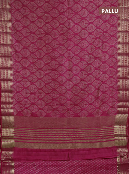 Semi Raw Silk Saree pink with allover butta prints and zari woven border