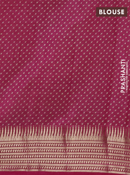 Semi Raw Silk Saree pink with allover butta prints and zari woven border