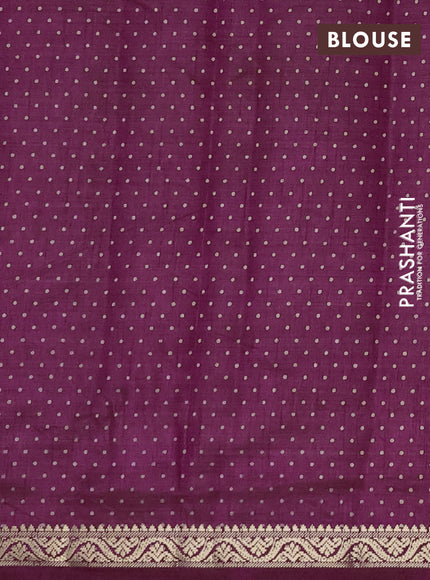 Semi Raw Silk Saree wine shade with allover butta prints and zari woven border