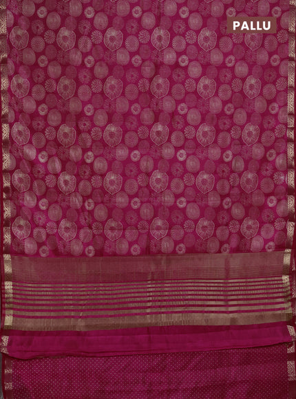 Semi Raw Silk Saree pink with allover butta prints and zari woven border