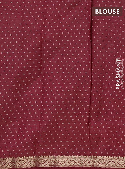 Semi Raw Silk Saree maroon with allover butta prints and zari woven border