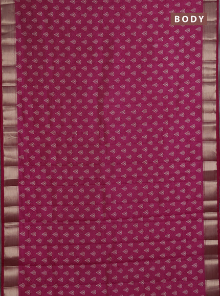 Semi Raw Silk Saree pink with allover butta prints and zari woven border