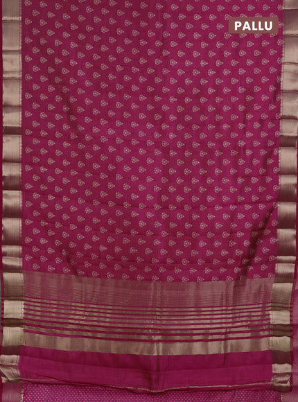 Semi Raw Silk Saree pink with allover butta prints and zari woven border