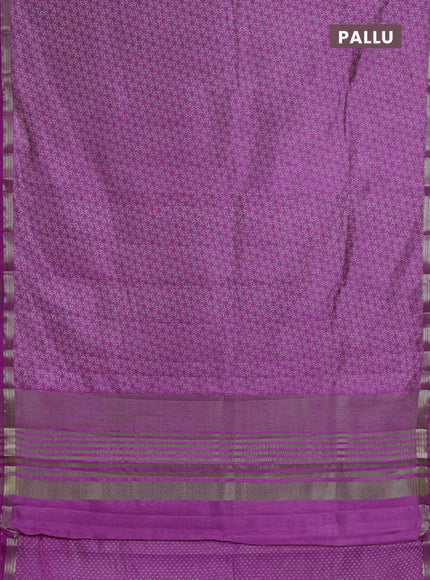 Semi Raw Silk Saree lavender with allover butta prints and zari woven border