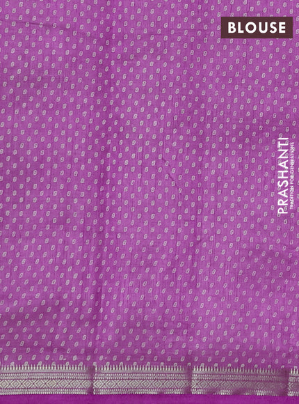Semi Raw Silk Saree lavender with allover butta prints and zari woven border