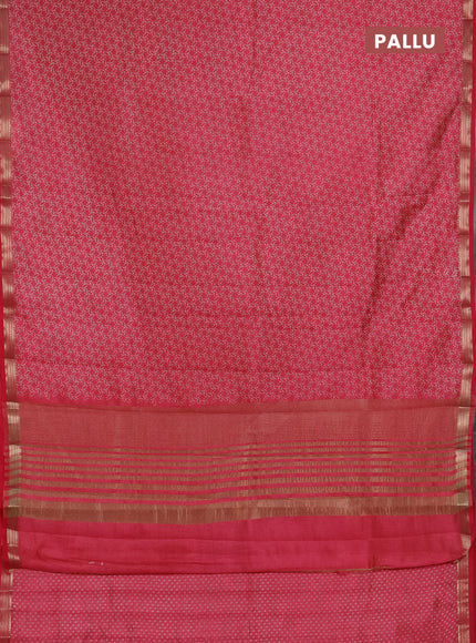 Semi Raw Silk Saree pink with allover butta prints and zari woven border