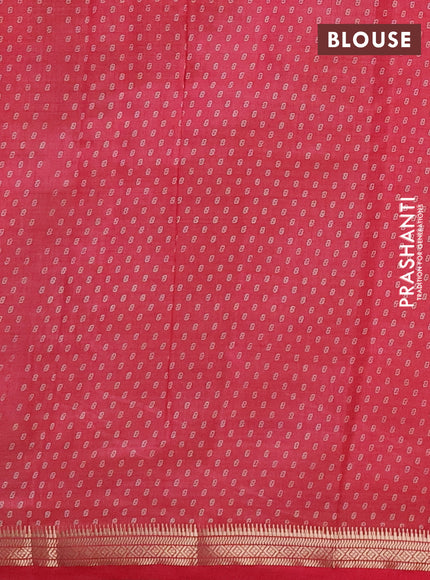 Semi Raw Silk Saree pink with allover butta prints and zari woven border