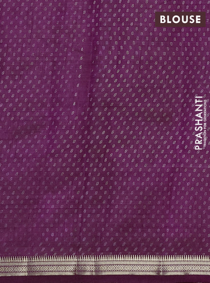 Semi Raw Silk Saree purple with allover geometric prints and zari woven border