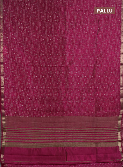 Semi Raw Silk Saree pink with allover zig zag prints and zari woven border