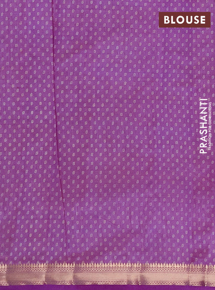 Semi Raw Silk Saree lavender with allover box type butta prints and zari woven border