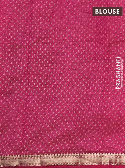Semi Raw Silk Saree pink with allover box type butta prints and zari woven border
