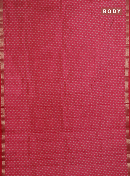 Semi Raw Silk Saree pink with allover butta prints and zari woven border