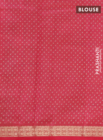 Semi Raw Silk Saree pink with allover butta prints and zari woven border