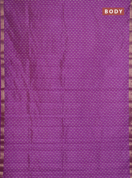 Semi Raw Silk Saree lavender with allover butta prints and zari woven border