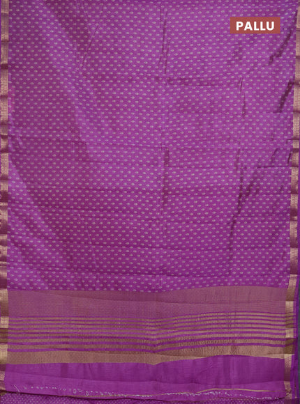 Semi Raw Silk Saree lavender with allover butta prints and zari woven border