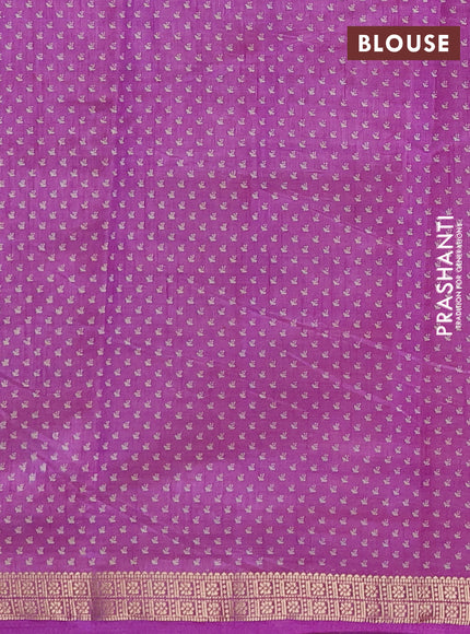 Semi Raw Silk Saree lavender with allover butta prints and zari woven border
