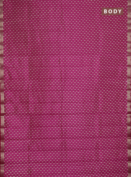 Semi Raw Silk Saree pink with allover butta prints and zari woven border