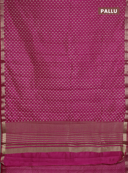 Semi Raw Silk Saree pink with allover butta prints and zari woven border