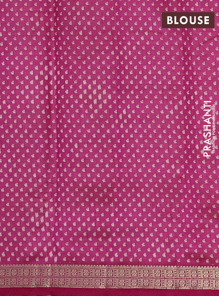 Semi Raw Silk Saree pink with allover butta prints and zari woven border