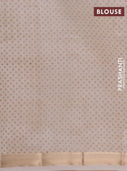 Semi Raw Silk Saree cream with allover butta prints and zari woven border