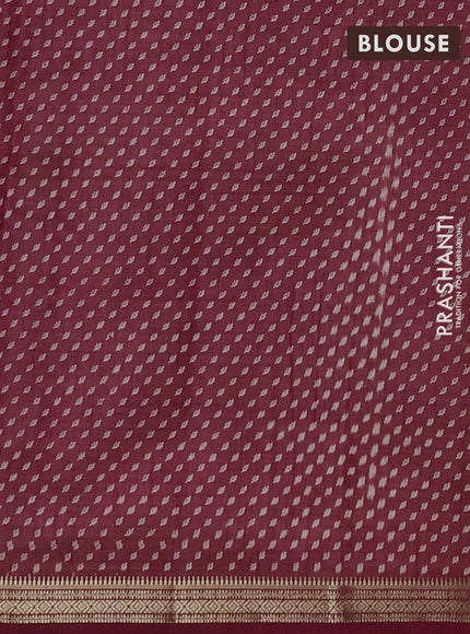 Semi Raw Silk Saree maroon with allover butta prints and zari woven border
