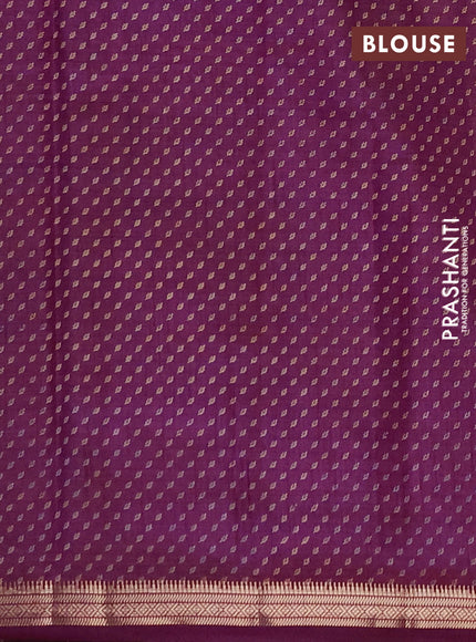 Semi Raw Silk Saree purple with allover butta prints and zari woven border