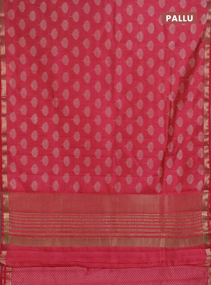 Semi Raw Silk Saree peach pink with allover butta prints and zari woven border