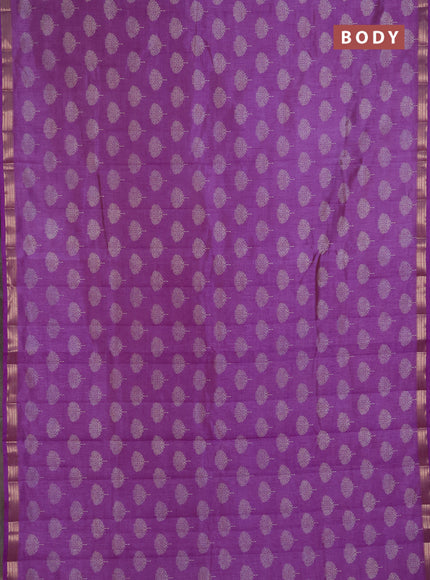 Semi Raw Silk Saree lavender with allover butta prints and zari woven border