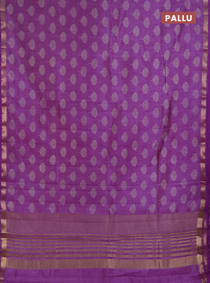 Semi Raw Silk Saree lavender with allover butta prints and zari woven border