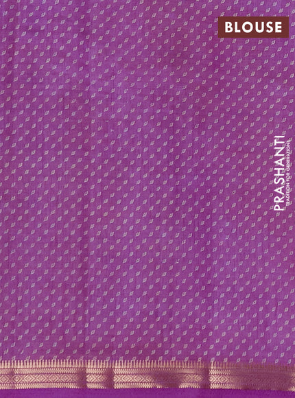 Semi Raw Silk Saree lavender with allover butta prints and zari woven border