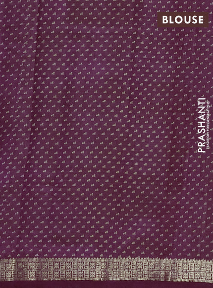 Semi Raw Silk Saree purple with allover butta prints and zari woven border
