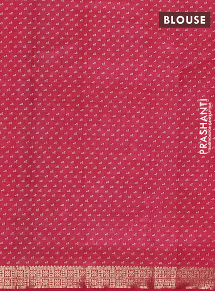 Semi Raw Silk Saree pink with allover butta prints and zari woven border