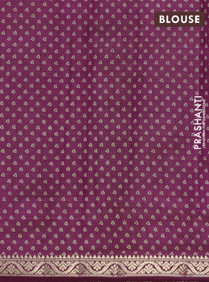Semi Raw Silk Saree purple with allover geometric butta prints and zari woven border
