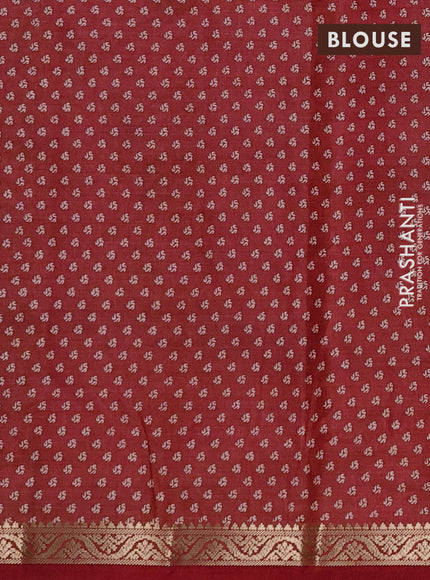 Semi Raw Silk Saree dark pink with allover geometric butta prints and zari woven border