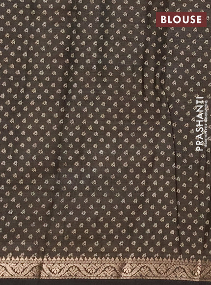 Semi Raw Silk Saree black with allover geometric butta prints and zari woven border