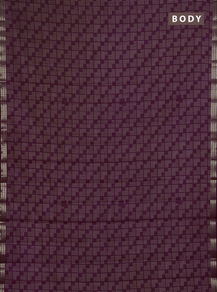Semi Raw Silk Saree purple with allover geometric butta prints and zari woven border