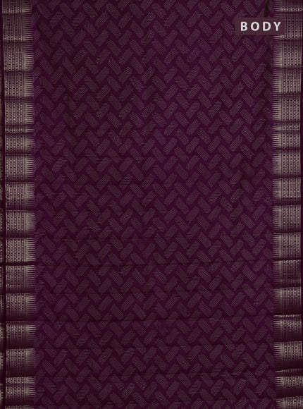 Semi Raw Silk Saree purple with allover butta prints and zari woven border